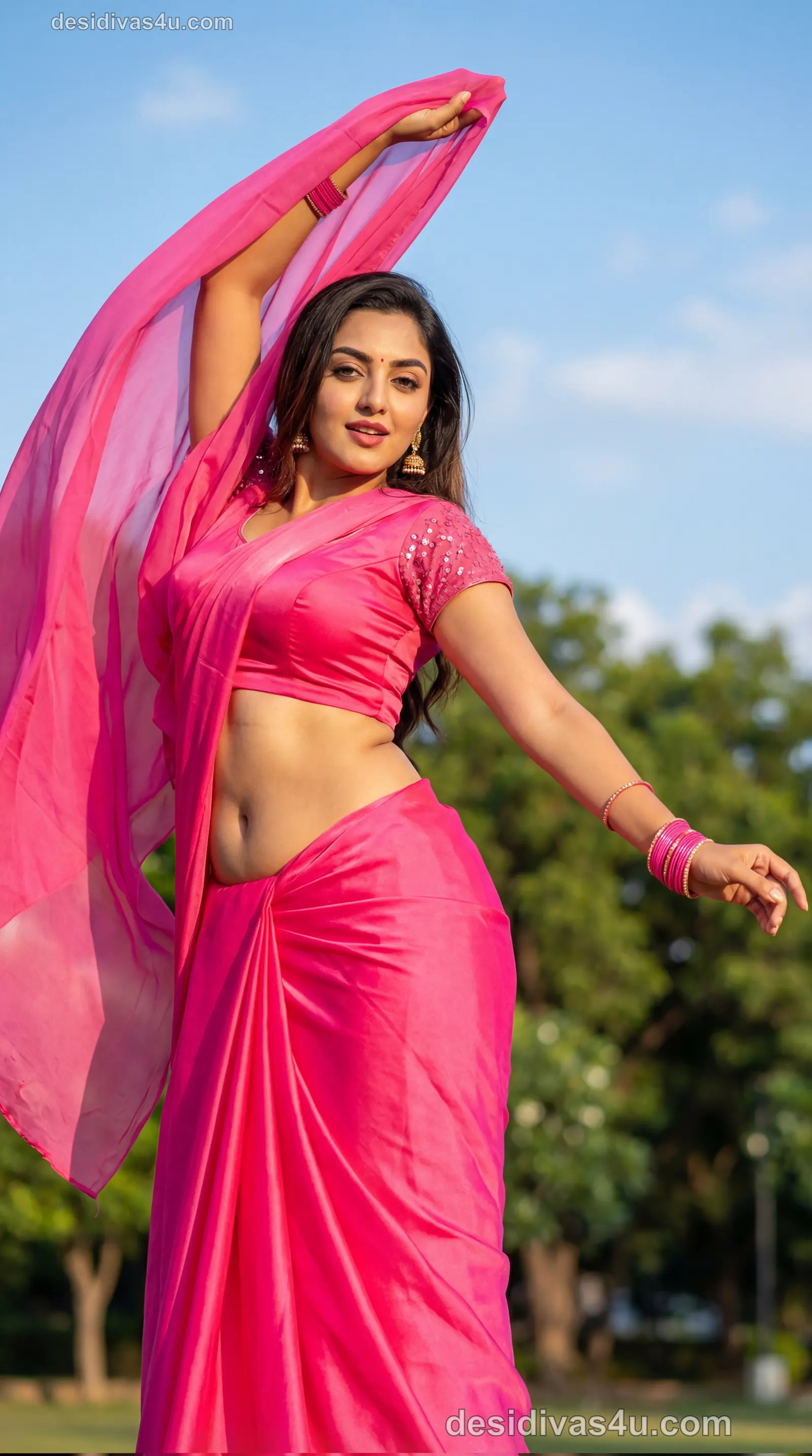 Desi glamour portrait in royal velvet lehenga