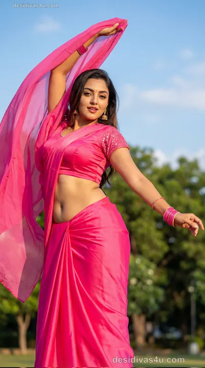 Desi glamour portrait in royal velvet lehenga