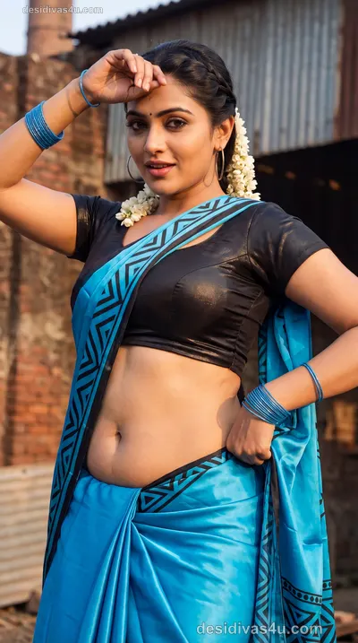 Stunning saree draping style with gold border
