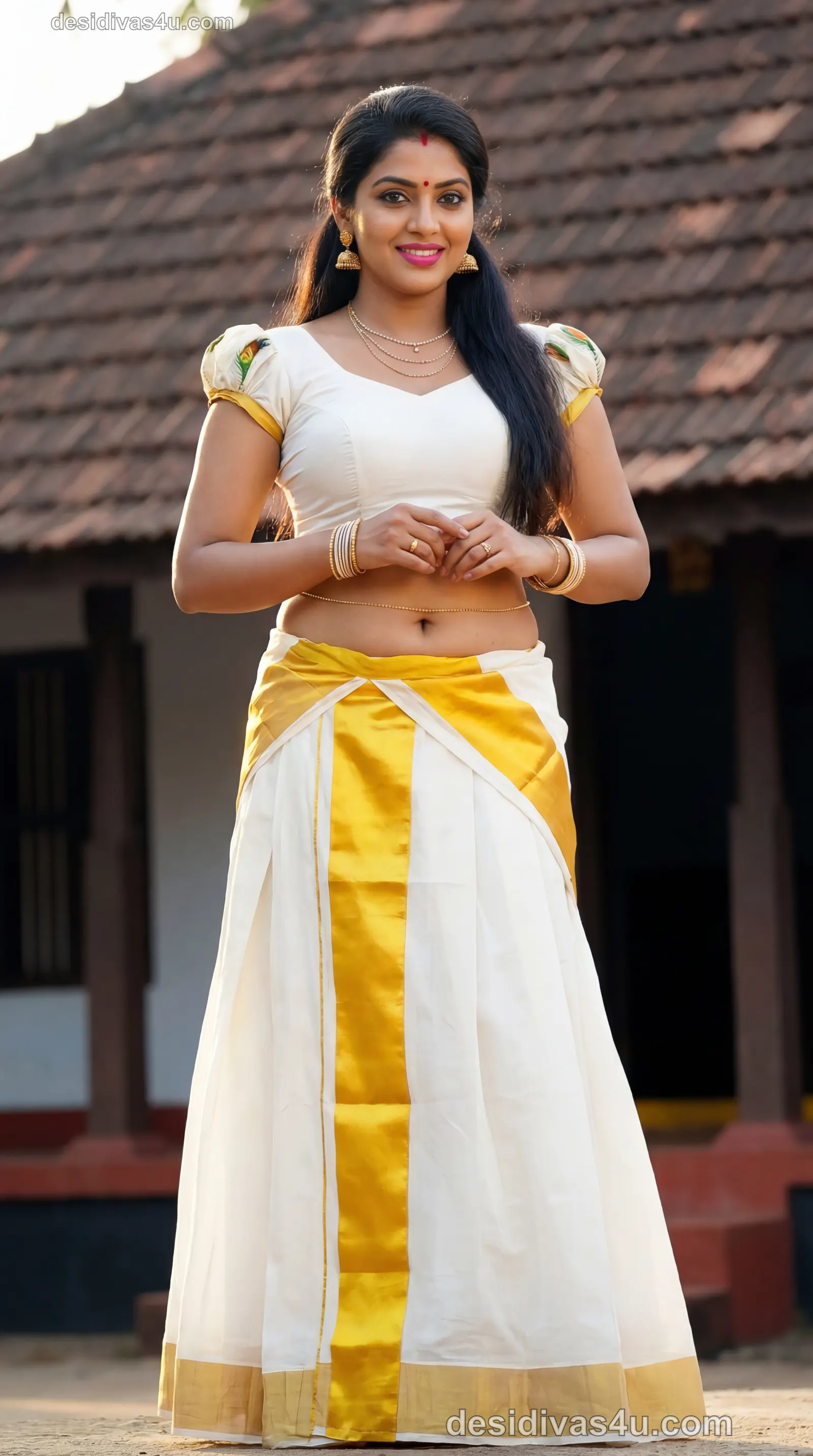 Indian beauty in classic Banarasi silk saree