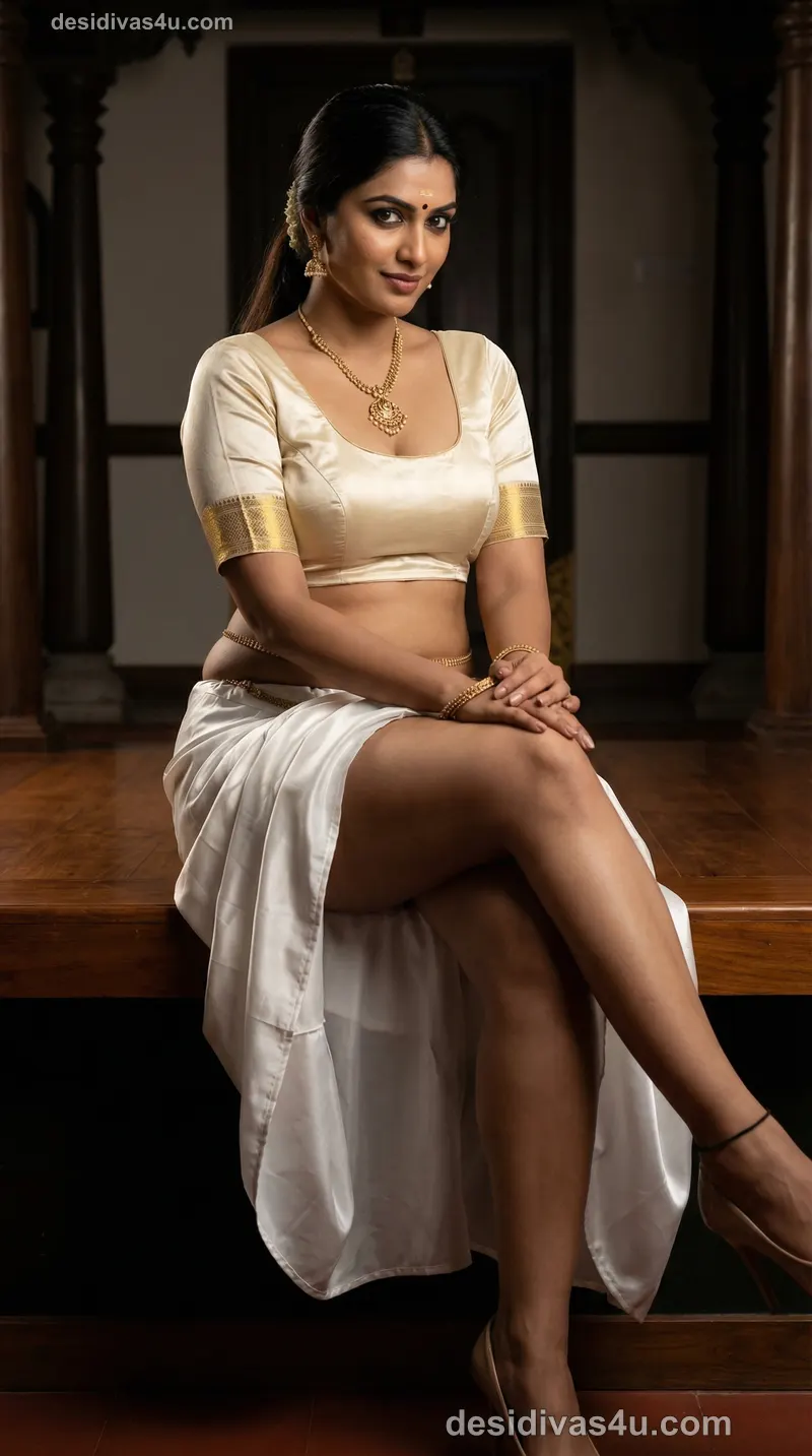 Indian glamour portrait with temple jewelry set