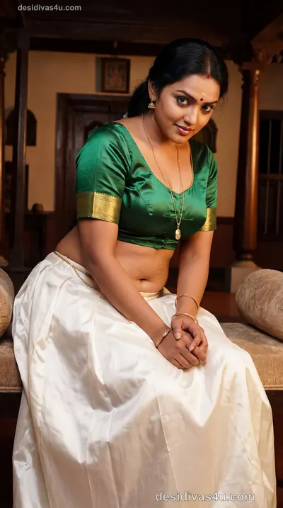 Stunning Indian woman in traditional silk saree portrait