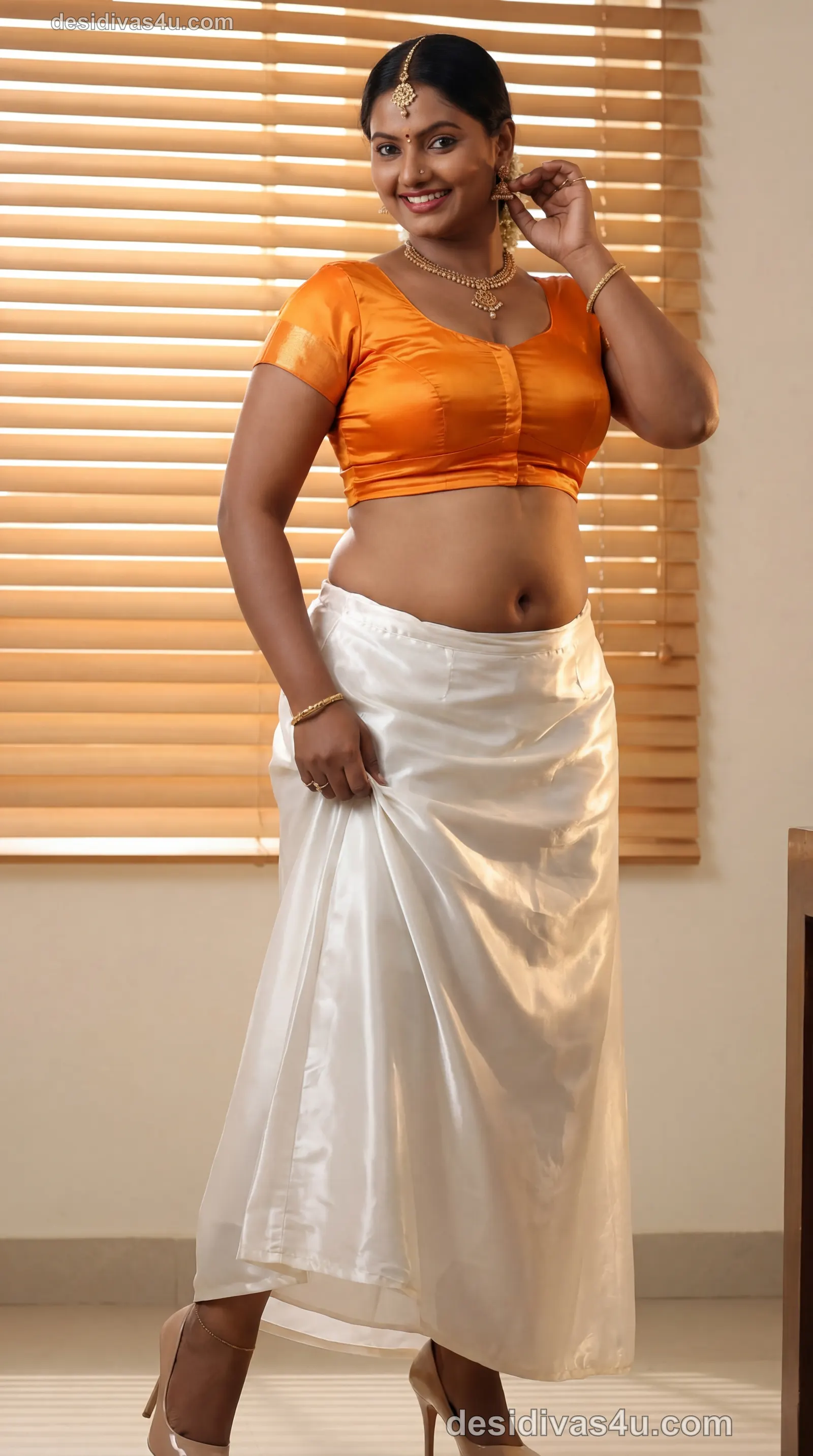 Desi glamour portrait with traditional gold jewelry