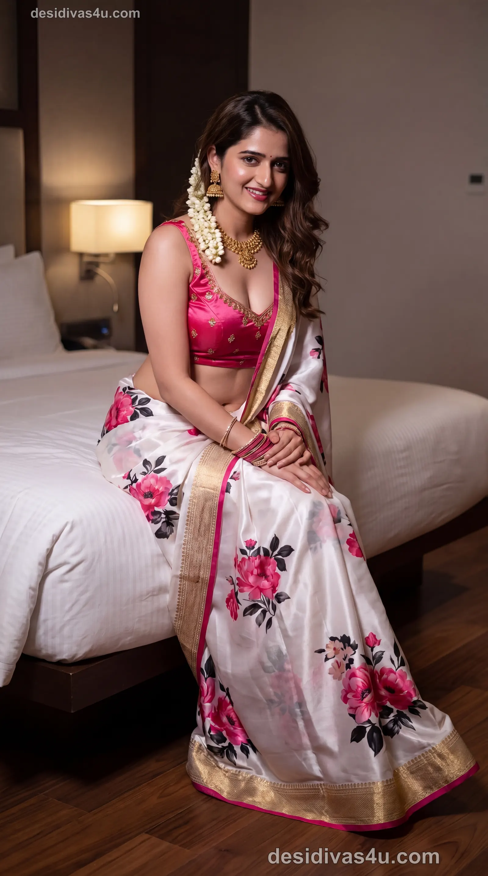 Beautiful Indian portrait with intricate mehndi design