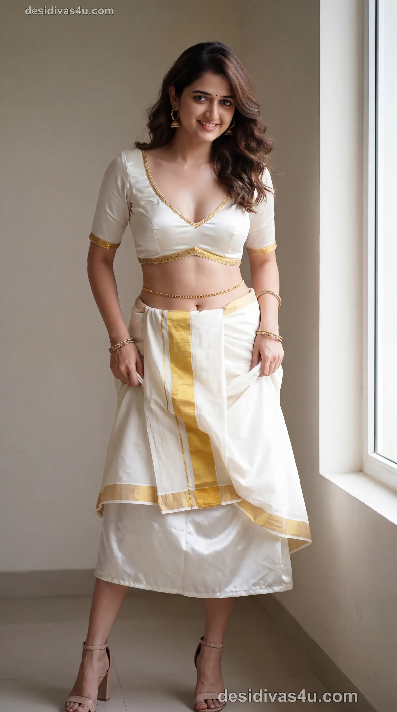 Indian fashion portrait with traditional nose ring