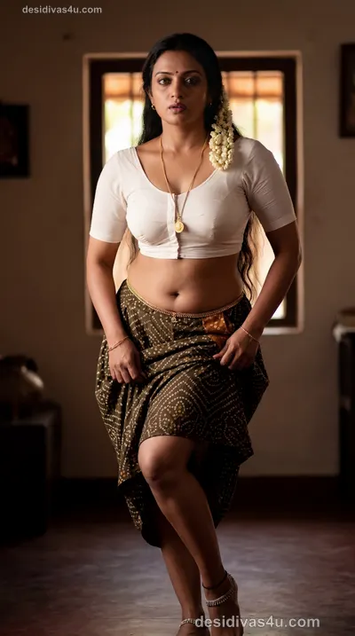 Stunning Indian woman in traditional silk saree portrait