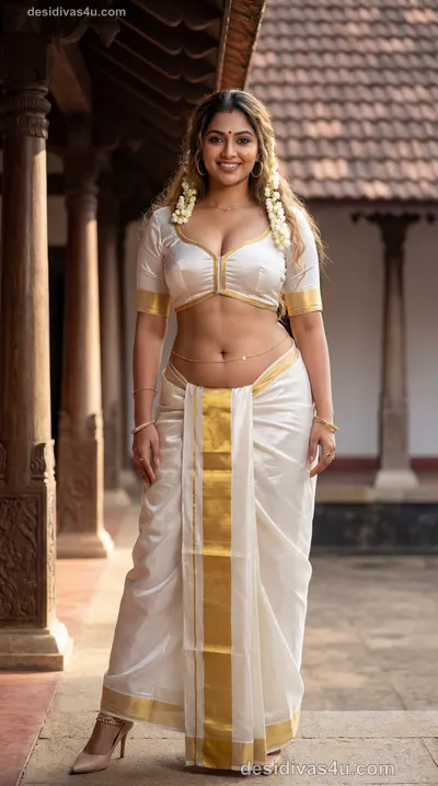 Stunning Indian woman in traditional silk saree portrait