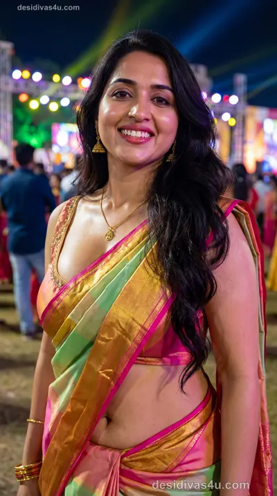Desi glamour portrait with traditional gold jewelry