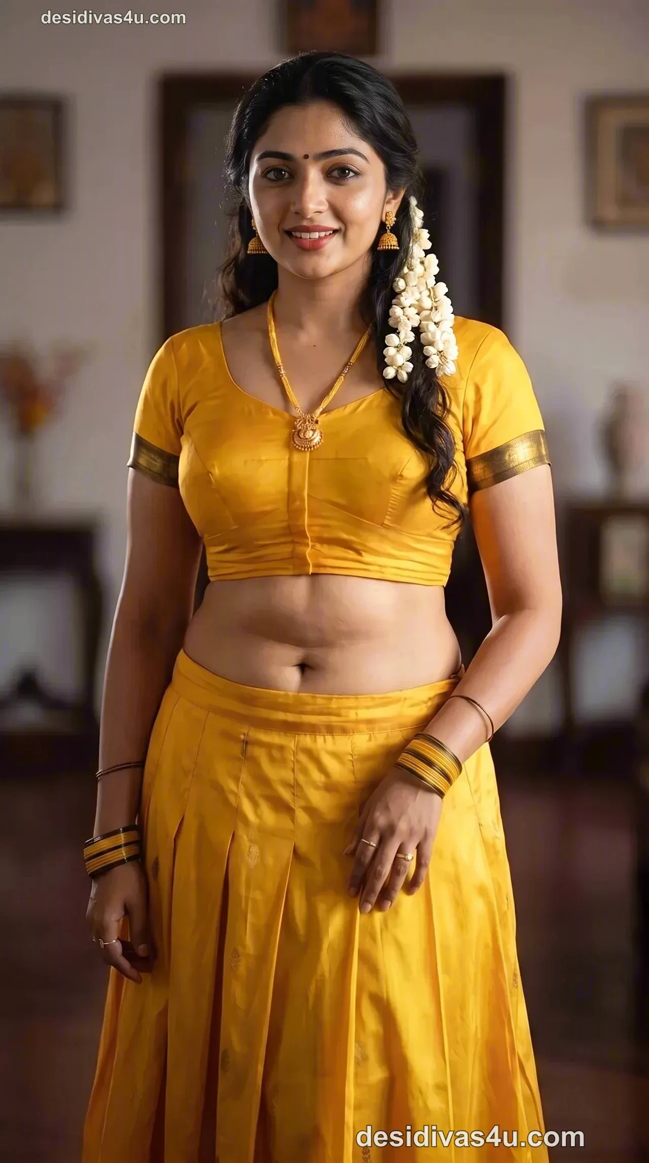 Royal Kanjeevaram silk saree in temple-style border